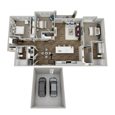 bedroom floor plan an in 3d